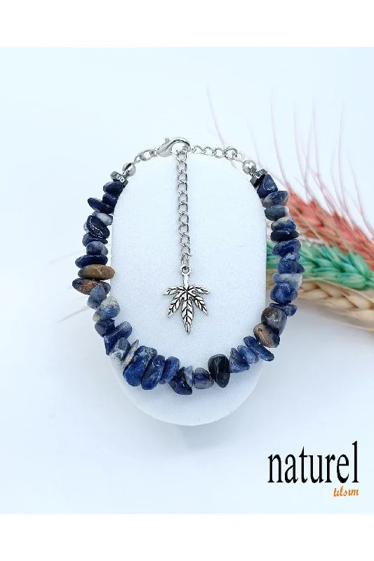 Custom Gemstone Bracelets-Natural Stone Sodalite Women's Bracelet - Broken Natural Stone - Gift Bracelet