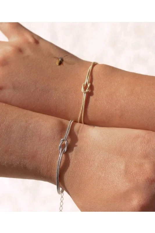 Women’s Gold Bracelets-Knot Pattern Couple-friendship Bracelet Gold- Gold Color