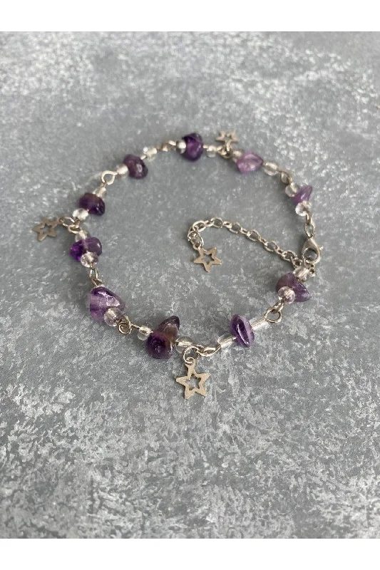 Stackable Bracelets for Men-Amethyst Natural Stone Bracelet