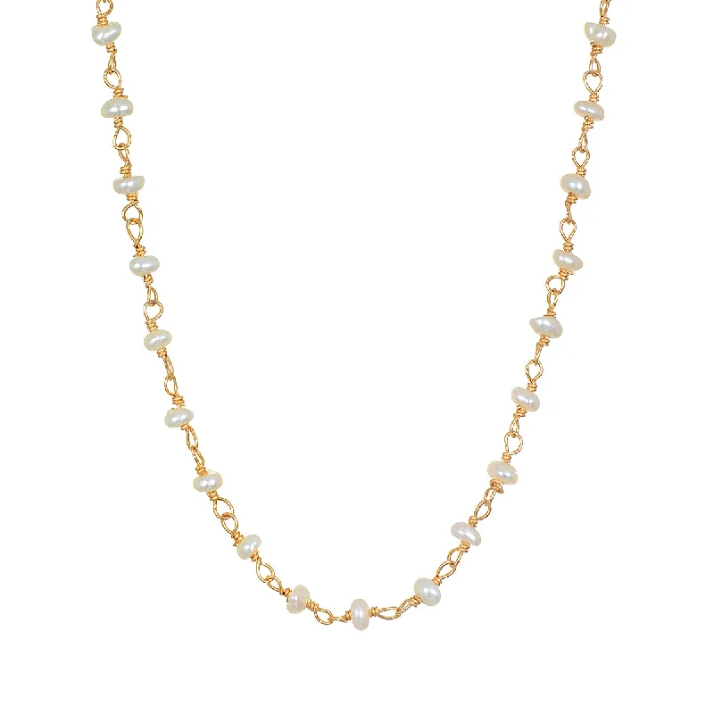 Adjustable Gold Necklaces-Scatter Light Pearl Choker