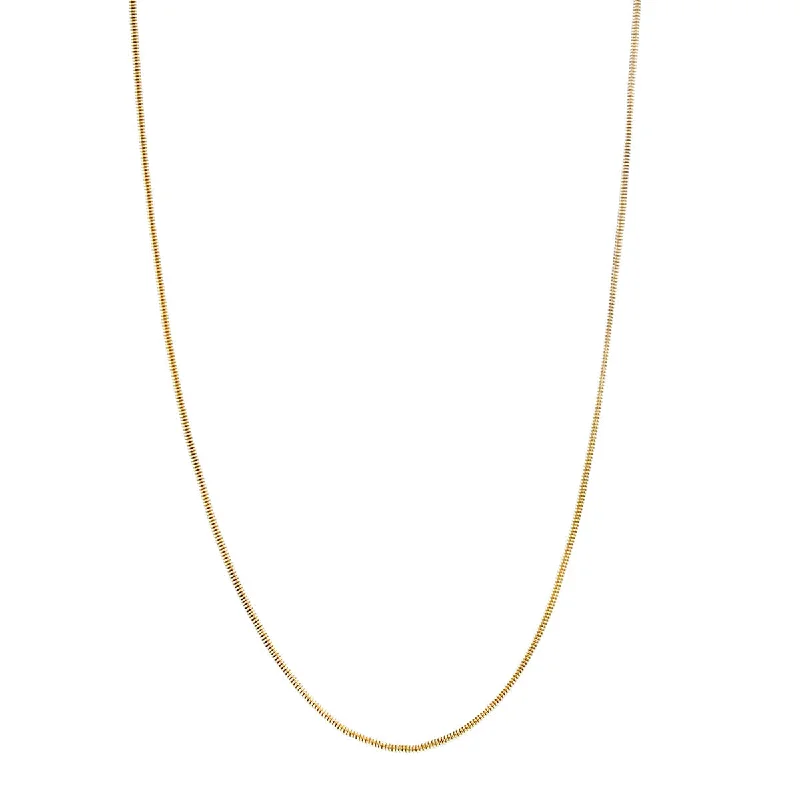 Personalized Silver Necklaces-18K Yellow Gold Snake Chain Necklace