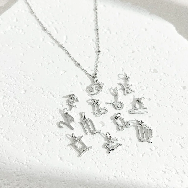 Silver Choker Necklaces-Dainty Zodiac Silver Necklace