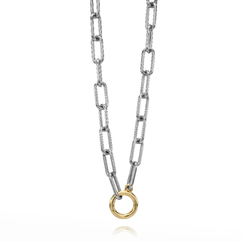 Designer Gold Pendant Necklaces-LIBBY ANNEX - TWO TONE