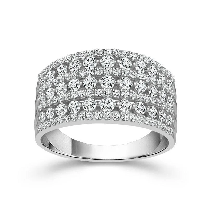 Designer Diamond Rings-WIDE DIAMOND statement band, 1.00 CTTW