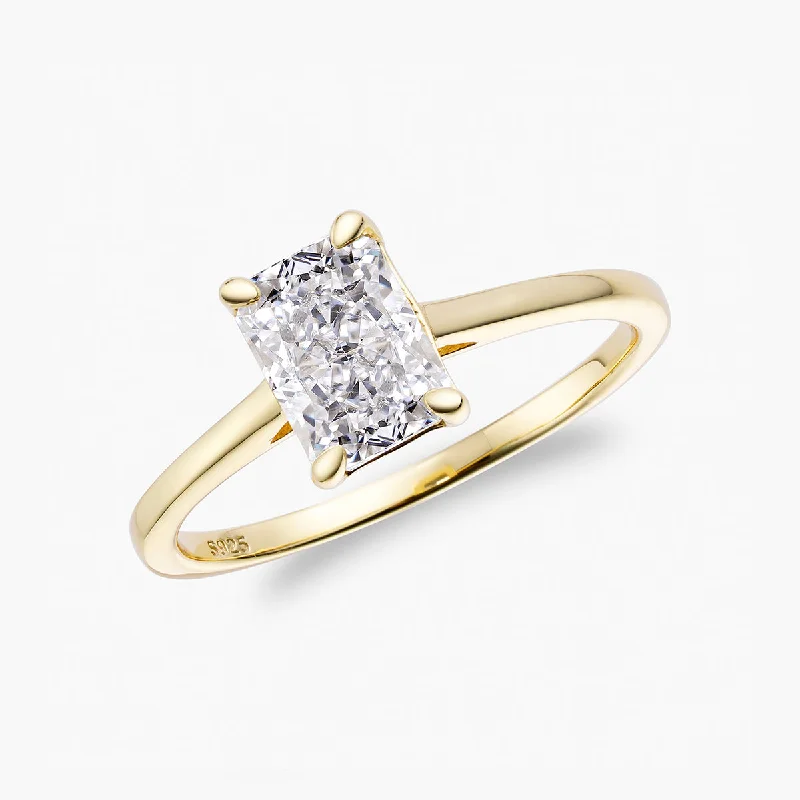 Antique Wedding Rings-Radiant Solitaire Ring