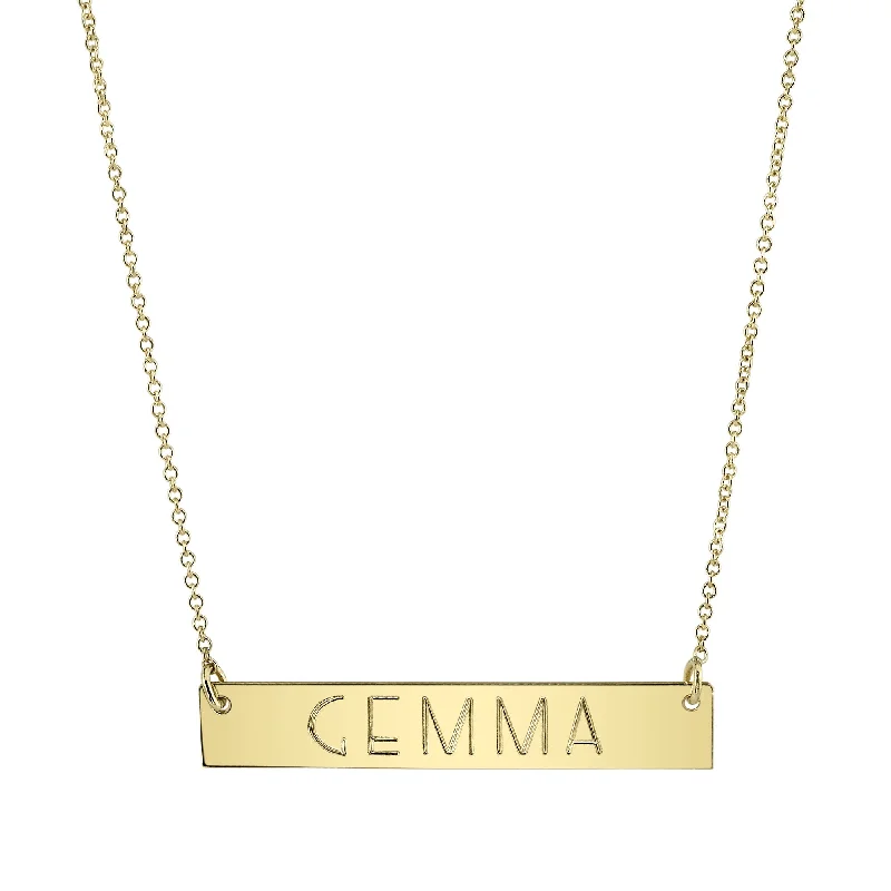 Gold Chain Necklaces-Nameplate Necklace