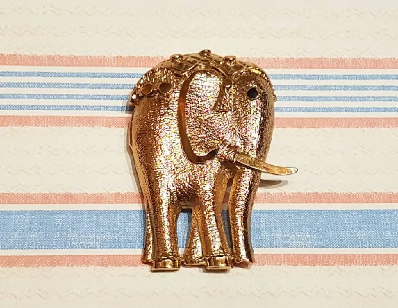 Retro Brooch-Elephant Brooch Pendant Gold By Sardi