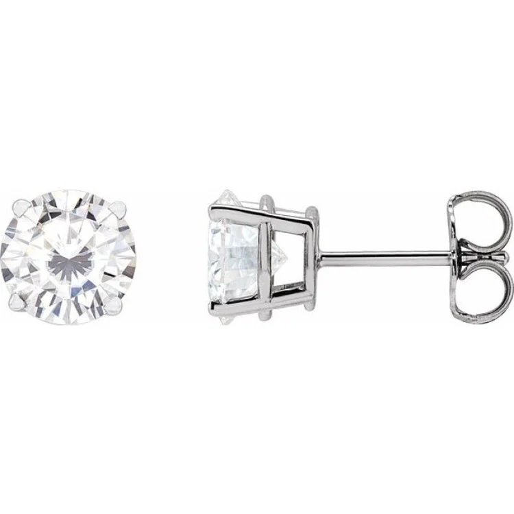 Art Earrings-Sterling Silver 6.5 mm Stuller Lab-Grown Moissanite Stud Earrings