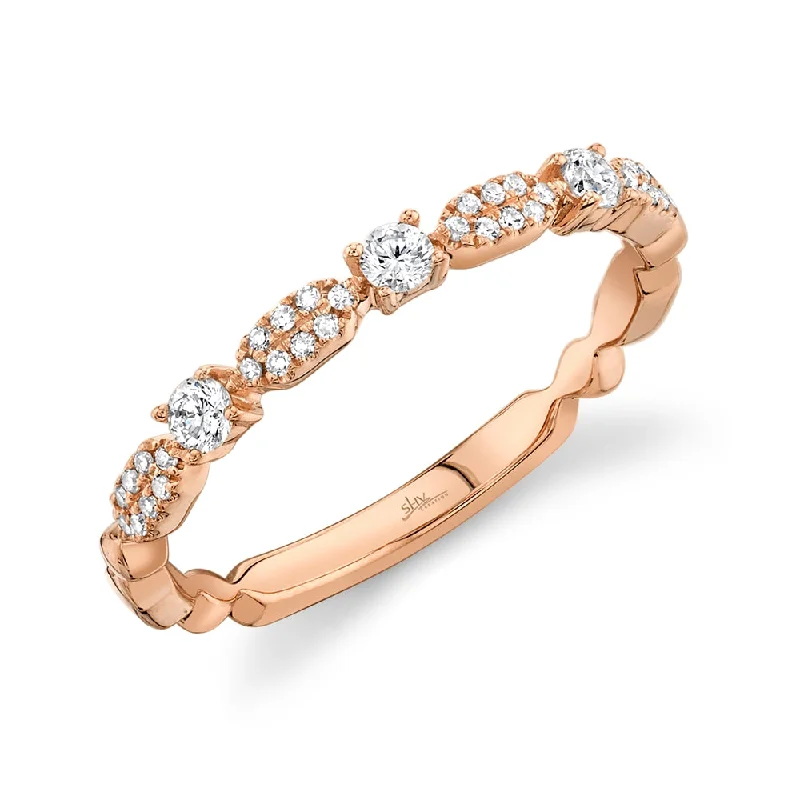 Custom Wedding Rings Sets-14K Rose Gold Diamond Stackable Ring