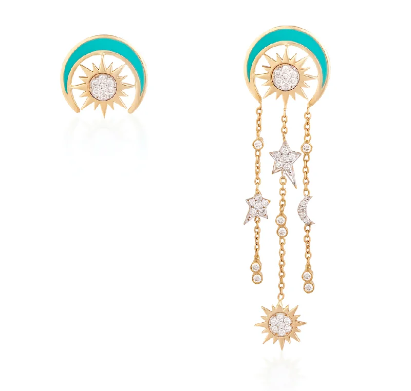 Moon Earrings-Soleil Drop Celestial Earrings