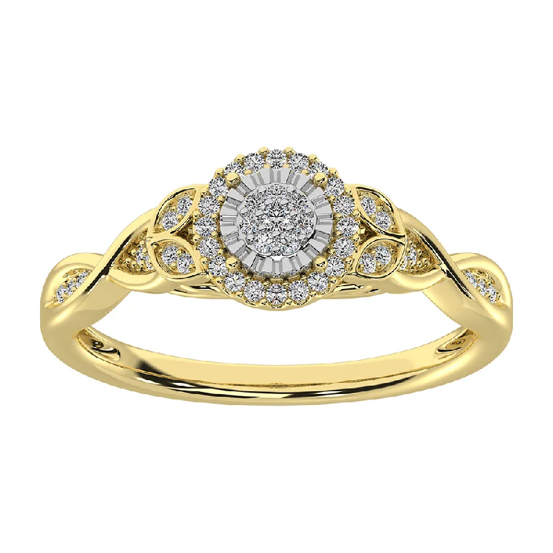 Custom Birthstone Wedding Rings-10K Yellow Gold 1/6 Ct.Tw. Diamond Promise Ring