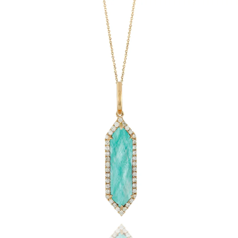 Birthstone Necklaces-Doves Amazonite Pendant