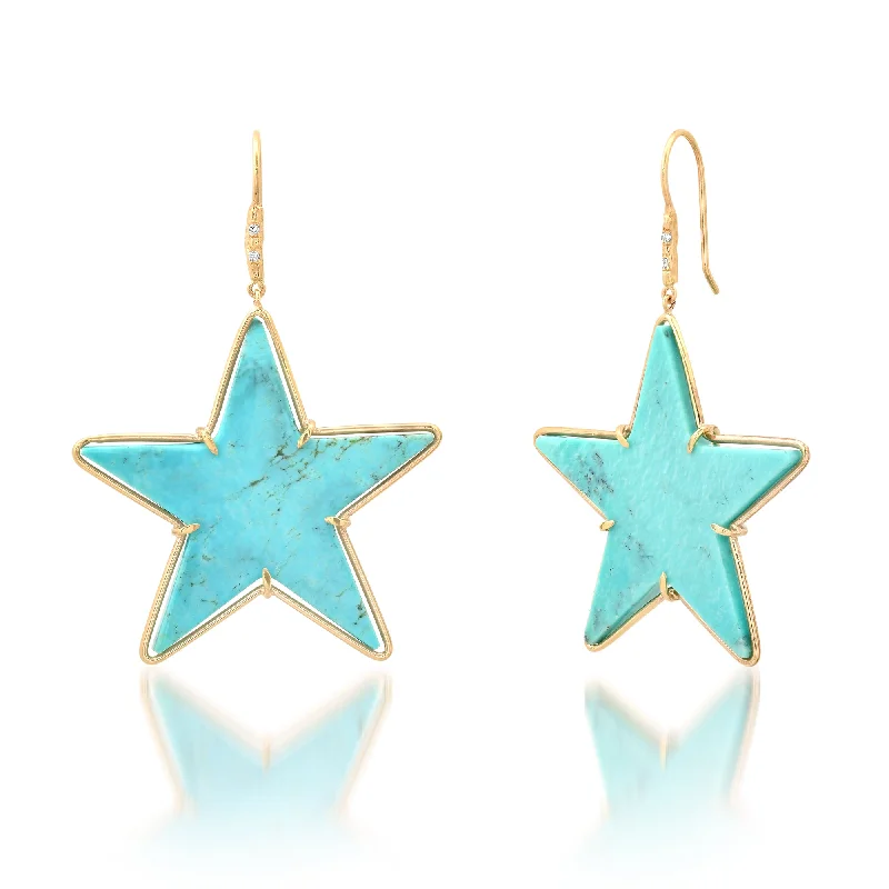 Luxe Earrings-Turquoise Star Earrings