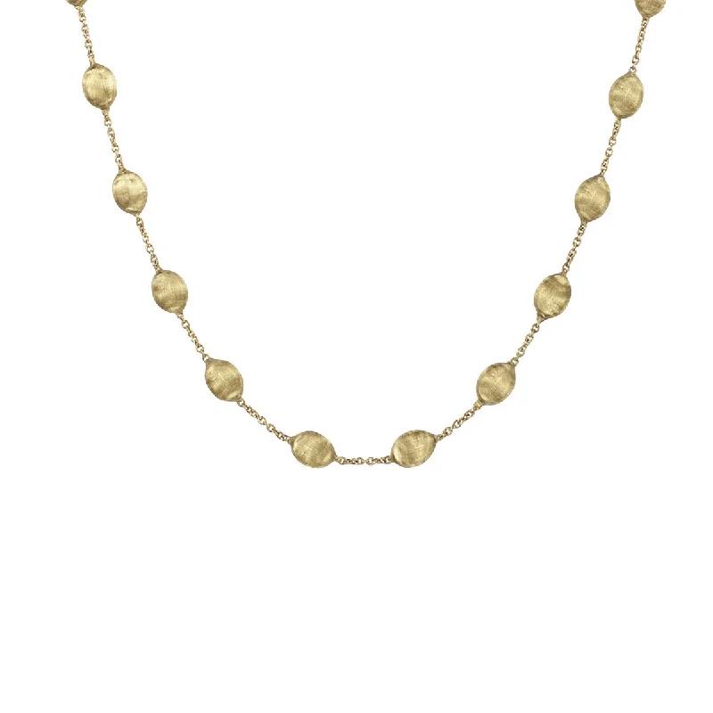 Unisex Necklaces-18K Yellow Gold Medium Bead Short Necklace