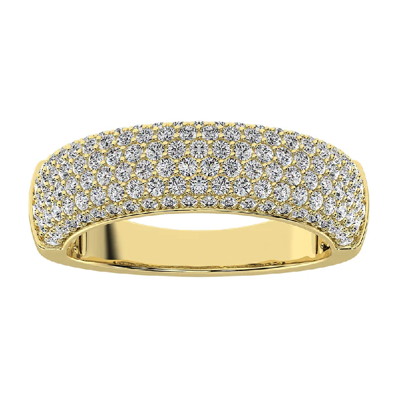 Stackable Wedding Bands-14K Yellow Gold 1 Ct.Tw. Diamond Pave Set Fashion Band