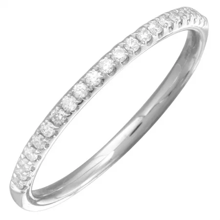 Wedding Band Rings-14K White Gold Diamond Halfway Band