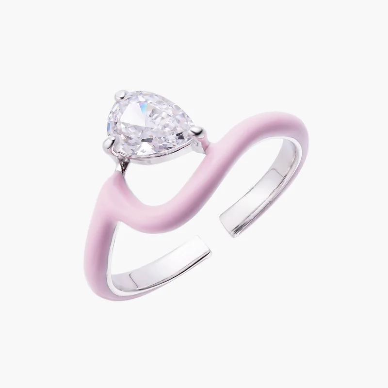 Wedding Engagement Rings-Enamel Perle Ring