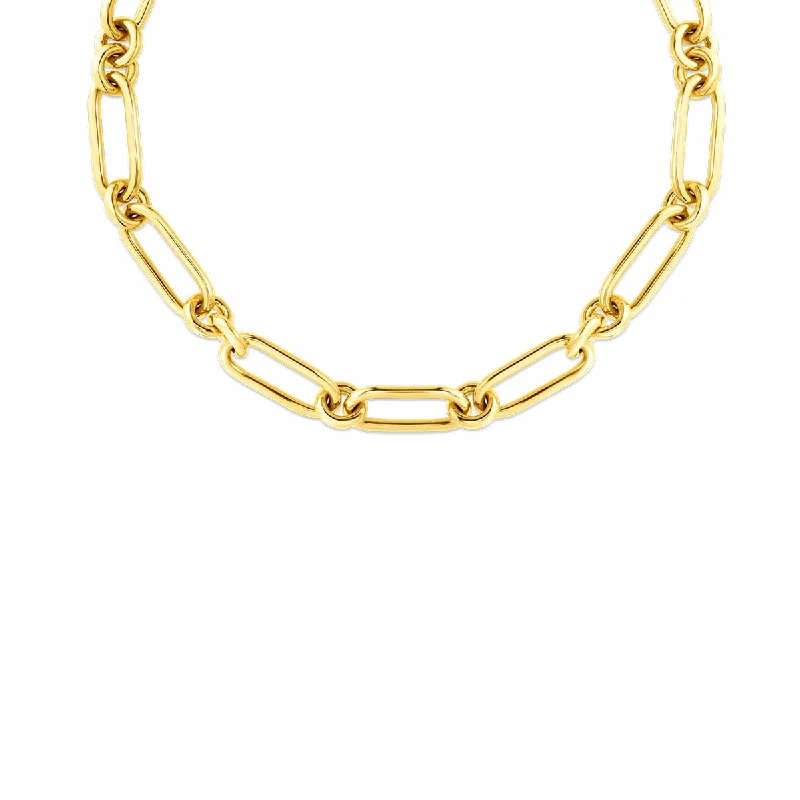 Simple Crystal Necklaces-18K Yellow Gold Oro Classic Necklace