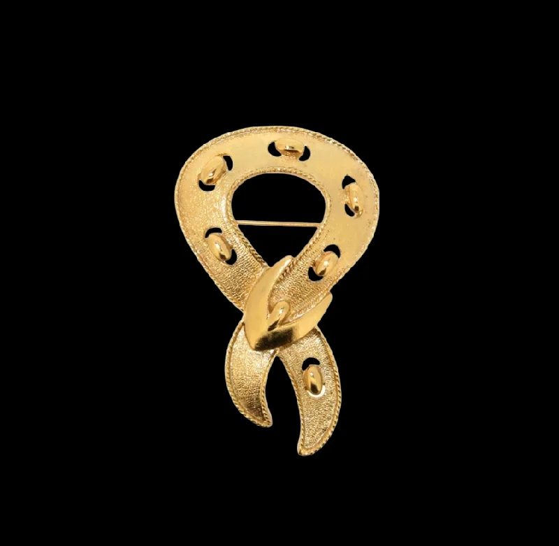 Floral Gold Brooch-Gold Buckle Brooch