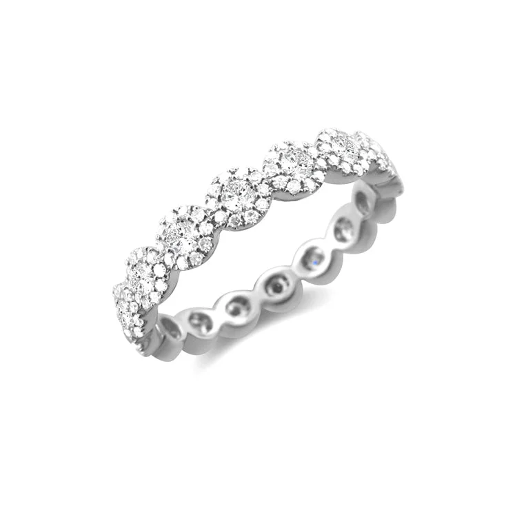 Men’s Promise Rings-14K White Gold Diamond Halo Eternity Ring