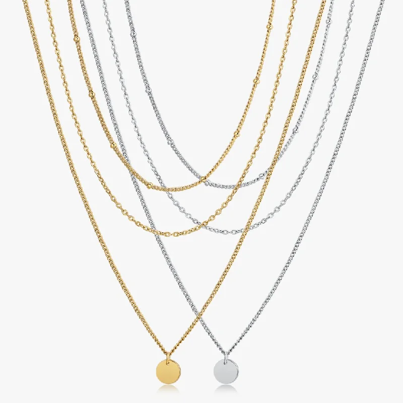 Simple Gold Necklaces-Triple Layered Necklace