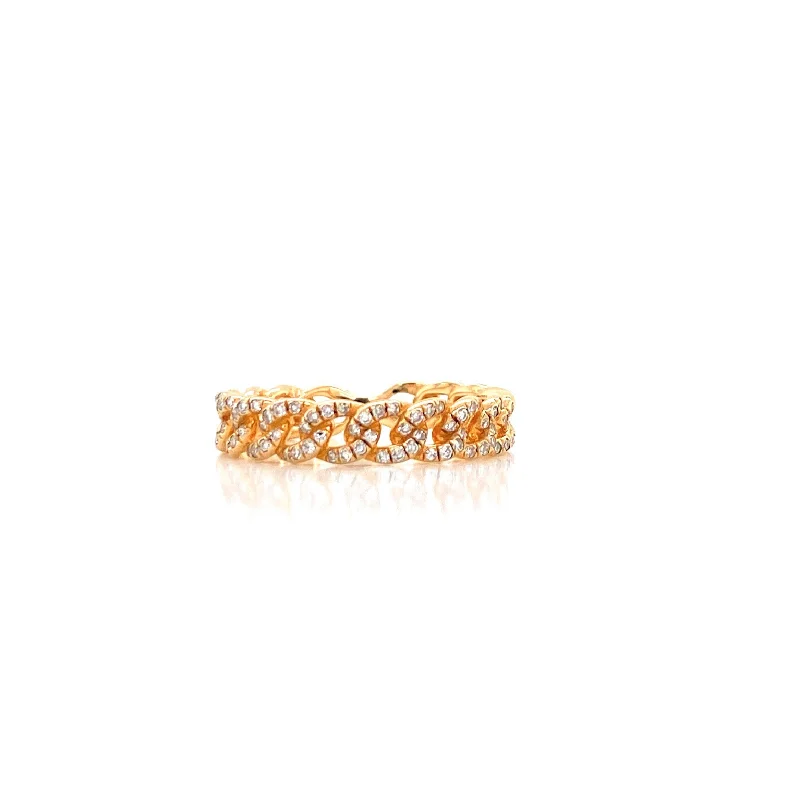 Antique Rings-14K Yellow Gold Diamond Curb Link Eternity Ring