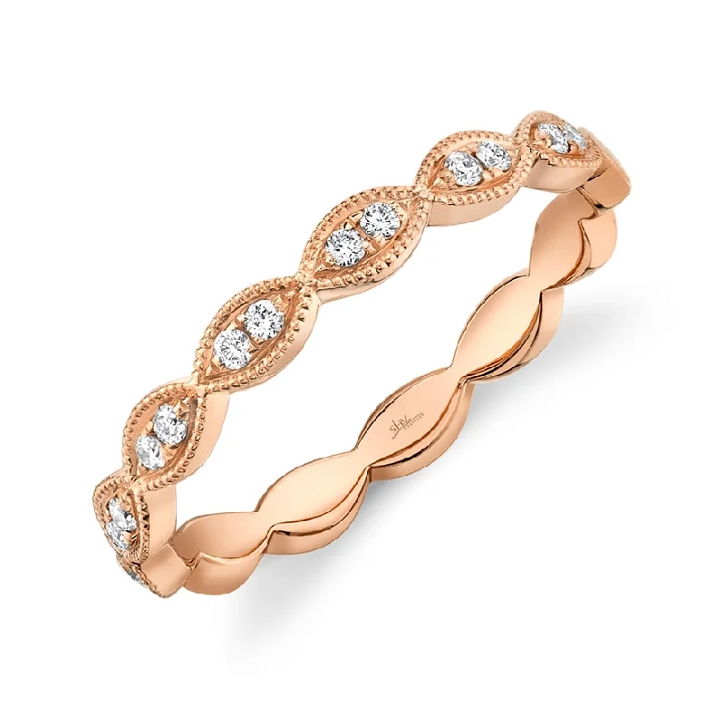 Signature Rings-14K Rose Gold Diamond Marquise Shape Band