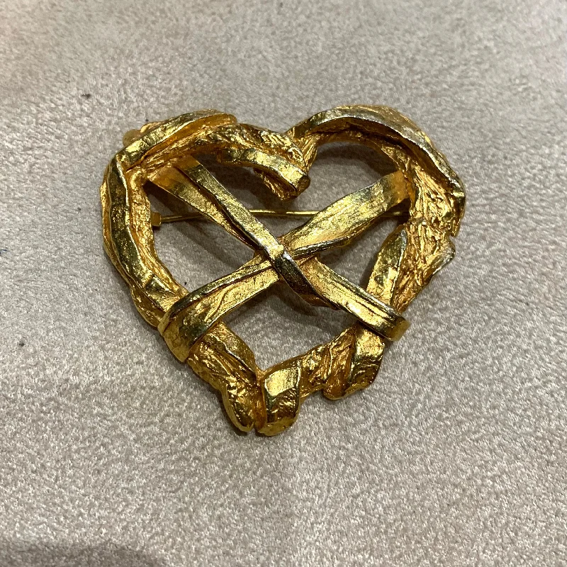 Modern Diamond Brooch-Vintage Christian Lacroix Brooch Heart Pin