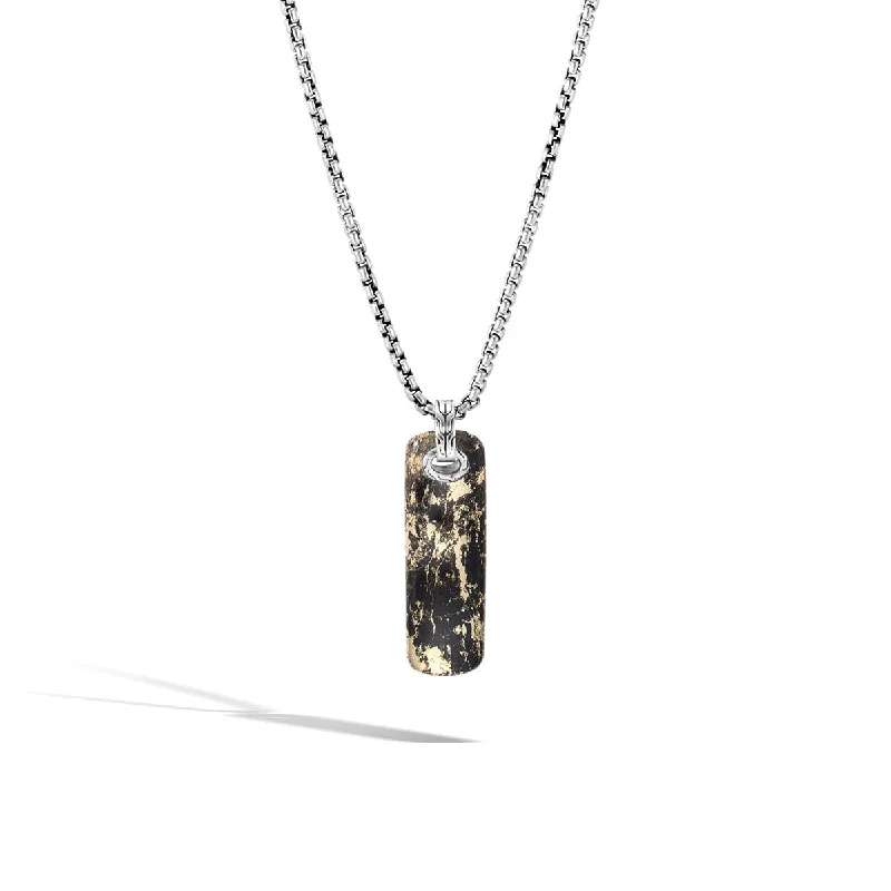 Unique Necklaces-Classic Chain Silver Pendant Necklace with Apache Gold