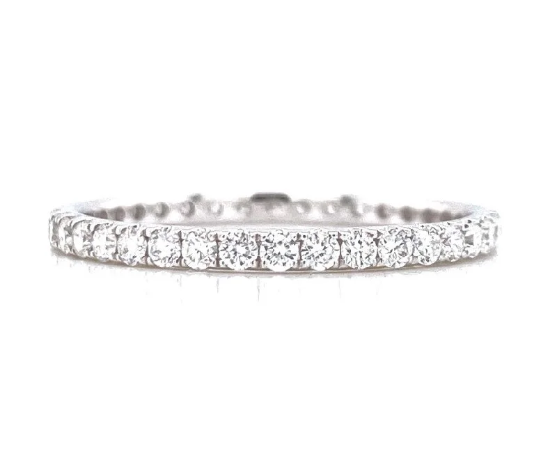 Silver Engagement Bands-14K White Gold 0.53ct Diamond Eternity Band