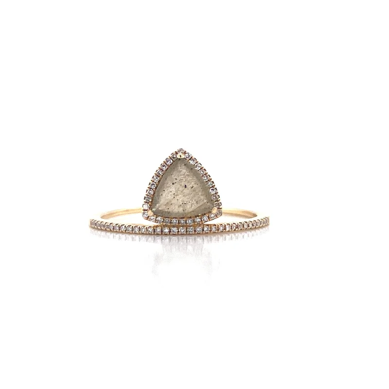 Pearl Rings-14K Yellow Gold Diamond Trapezoid Labradorite Ring