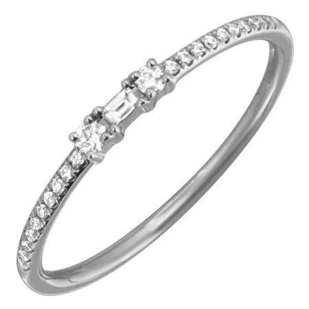 Two-tone Engagement Rings-14K White Gold Diamond Stackable Ring