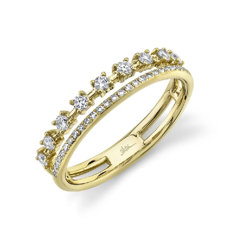 Diamond Eternity Rings-14K Yellow Gold Diamond Double Band