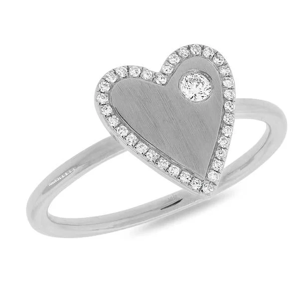 Infinity Rings-14K White Gold Diamond Heart Ring