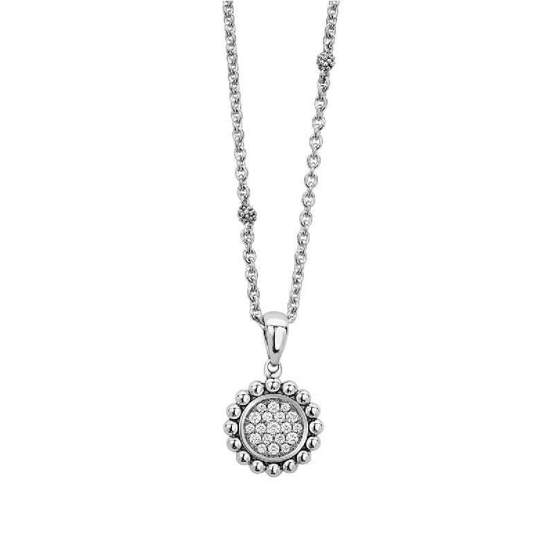 Multi-color Necklaces-Caviar Spark Diamond Pendant Necklace