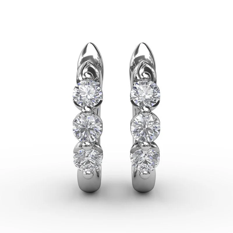 Adjustable Earrings-Dainty and Delightful Diamond Hoop Earrings ER5014