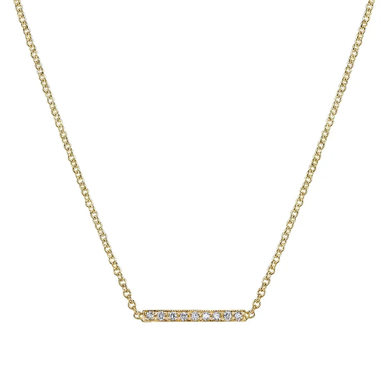 Butterfly Necklaces-Pave Mini Straight Bar Necklace