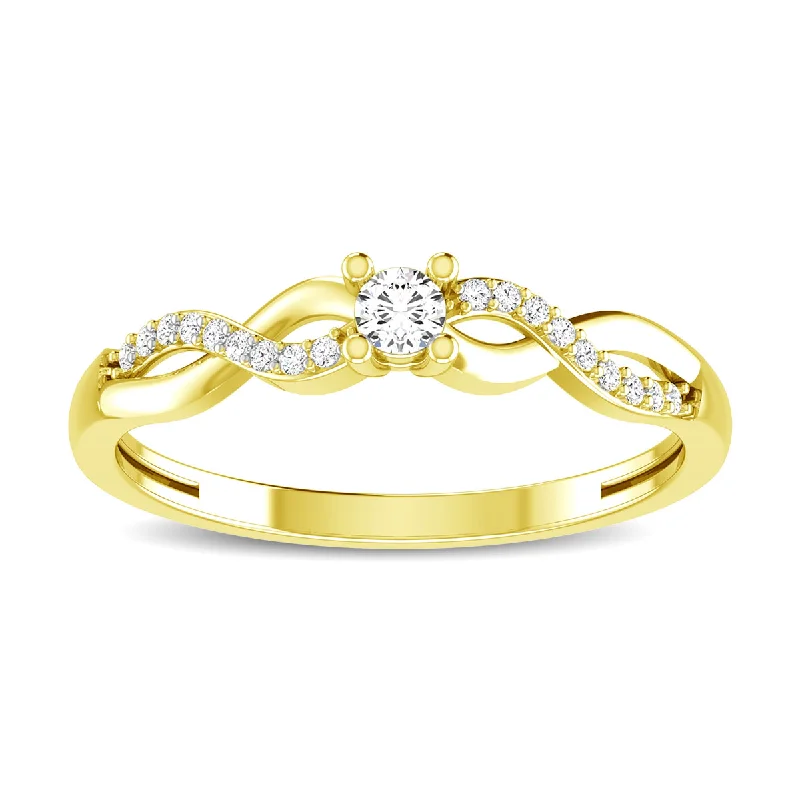 Anniversary Diamond Rings-10K Yellow Gold 1/6 Ct.Tw. Diamond Twist Ring