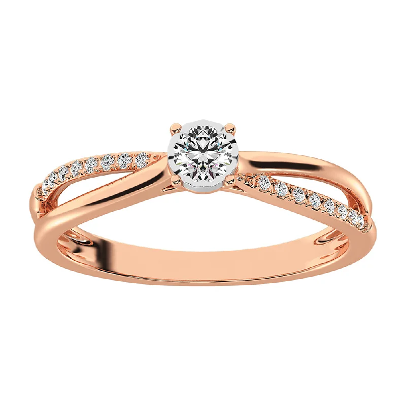 Custom Platinum Engagement Rings-10K Rose Gold 1/6 Ct.Tw. Diamond Promise Ring