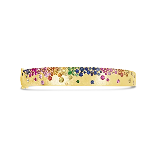 Decorative Bangles-Multi-color Sapphire Bangle Bracelet