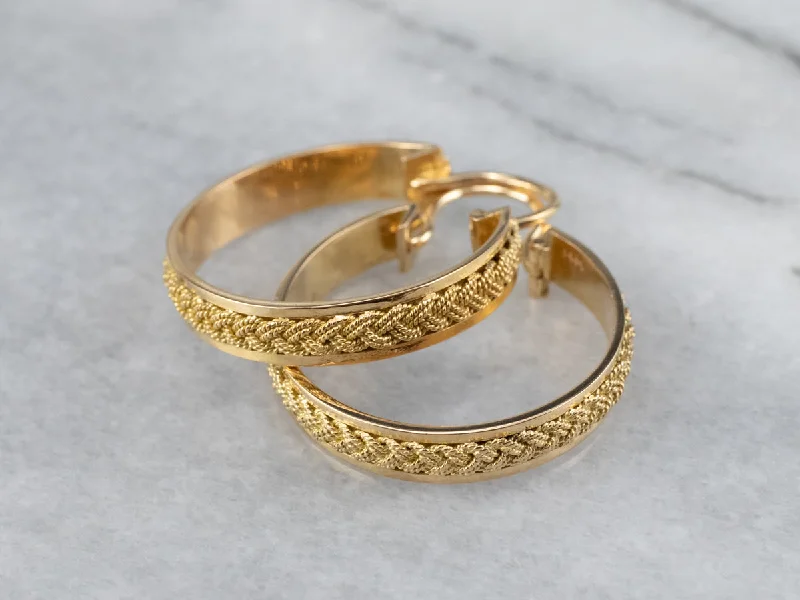 Elegant Gold Stud Earrings-Braided Gold Hoop Earrings