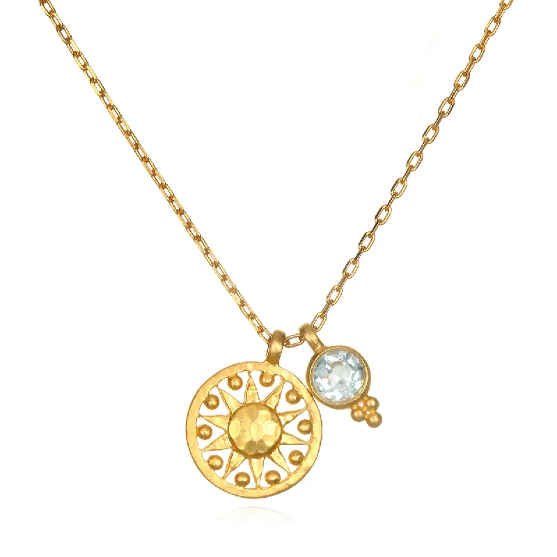 Simple Gem Pendant Necklaces-Radiate Love Sun Necklace