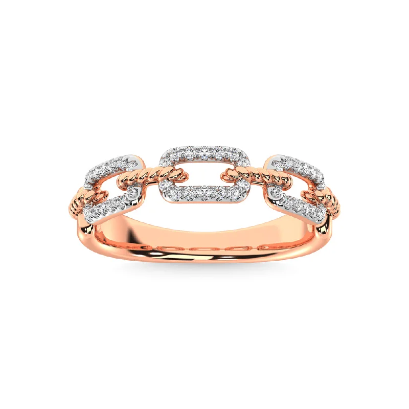 Personalized Gold Rings-10K Rose Gold Diamond 1/5 Ct.Tw. Fashion Ring