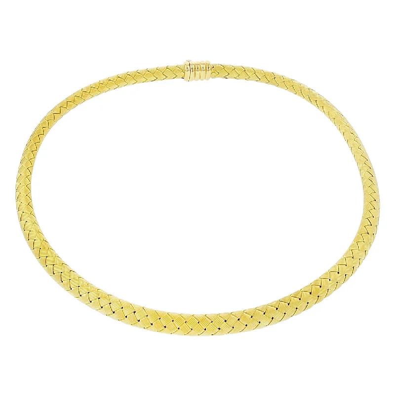 Special Occasion Necklaces-18K Yellow Gold Crosshatch Necklace