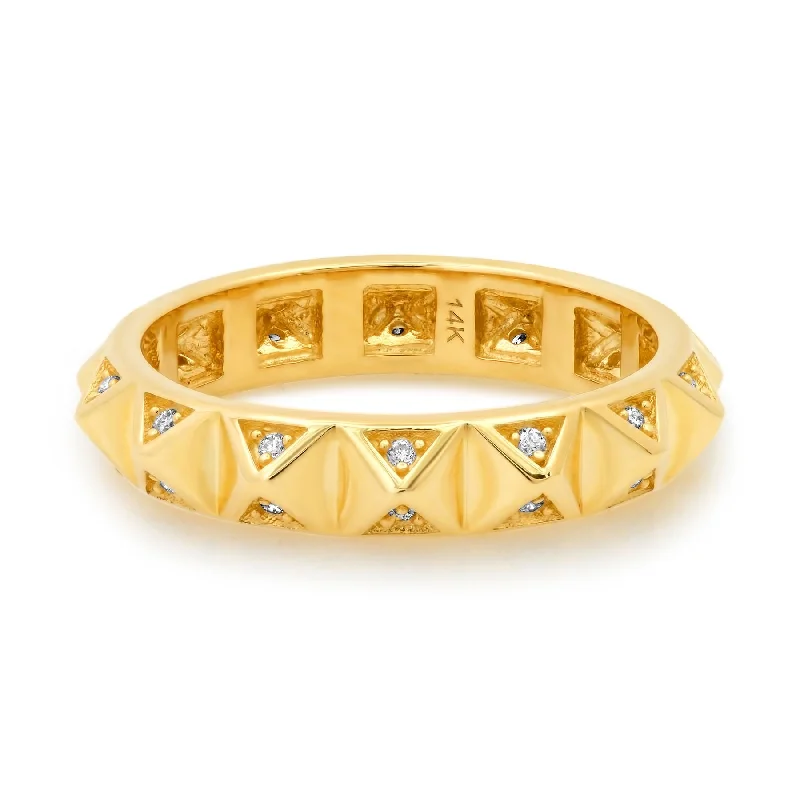 Diamond Stack Rings-GOLD STUDS DIAMOND BAND, 14kt GOLD