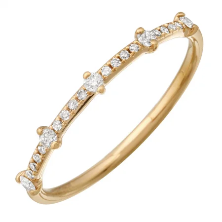 Men's Silver Rings-14K Yellow Gold Diamond Stackable Ring