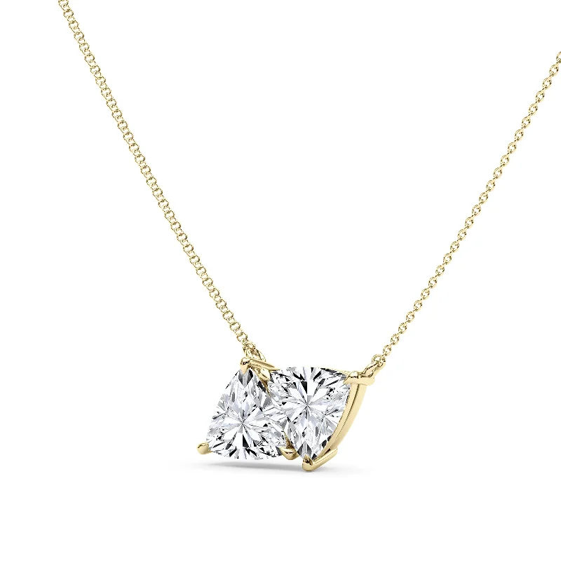 Statement Necklaces-Twin Trillian Diamond Pendant