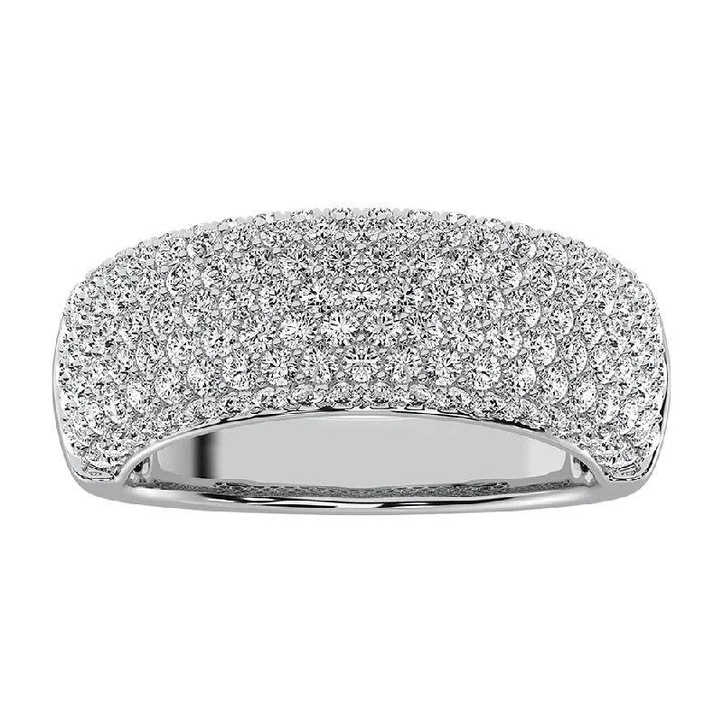 Custom Diamond Wedding Rings-14K White Gold 1 5/8 Ct.Tw. Diamond Pave Set Fashion Band