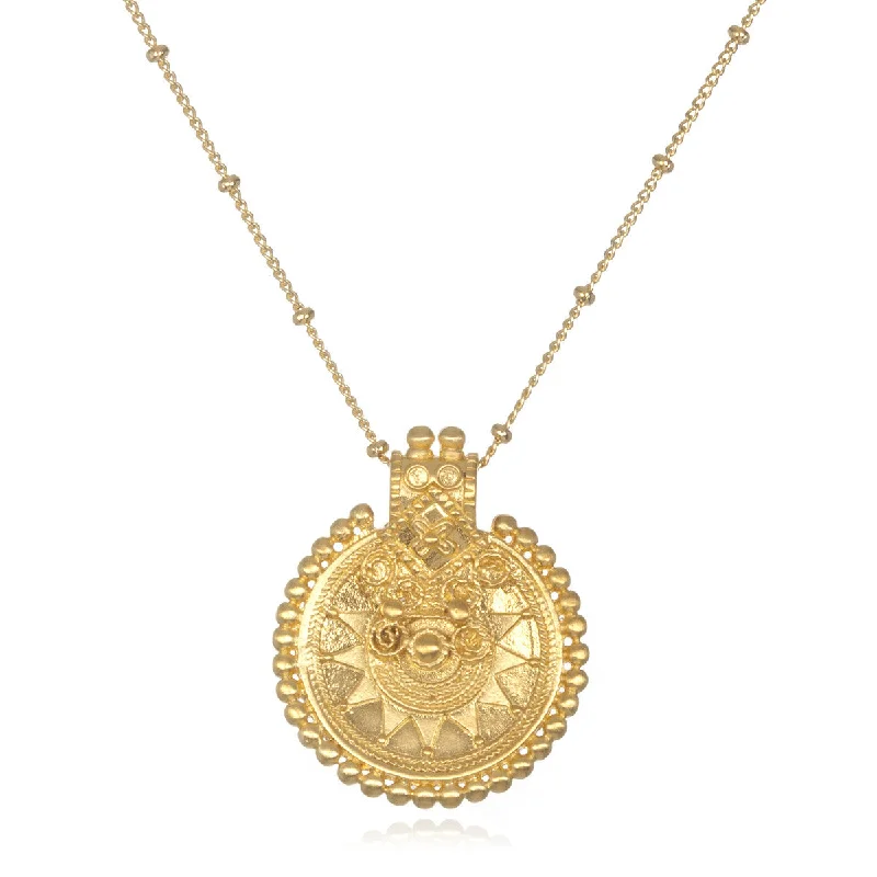 Men’s Silver Necklaces-Gold Mandala Necklace