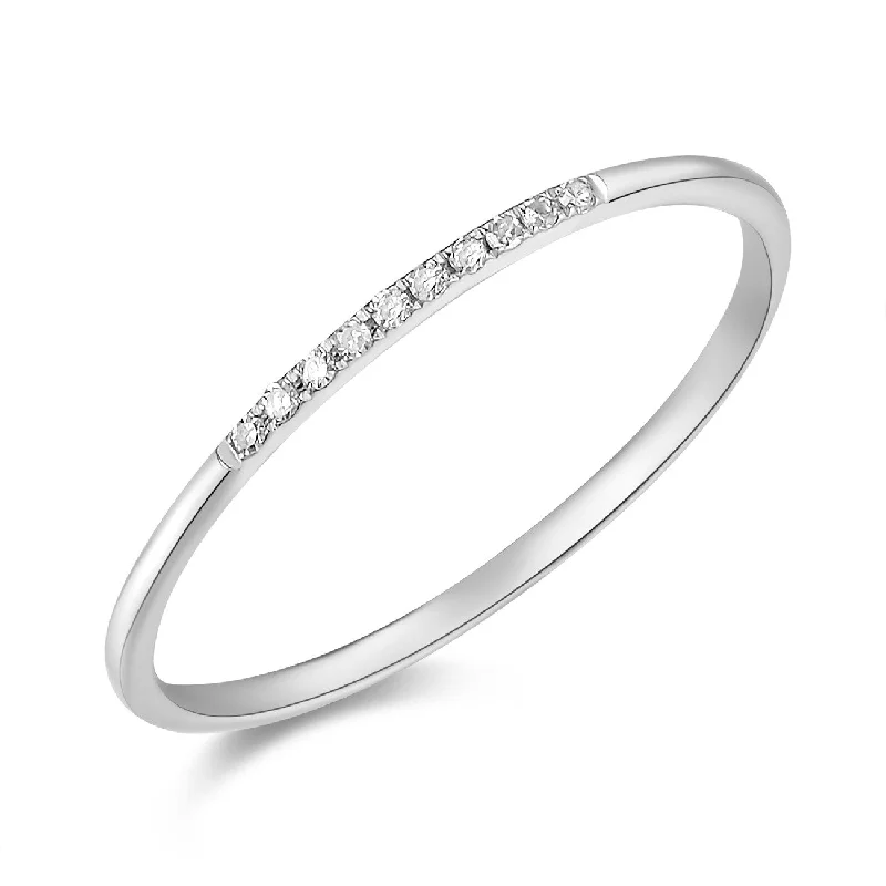 Princess Cut Rings-14K White Gold Diamond Top Band